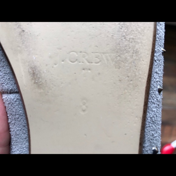 JCrew Grey Suede Pointed-Toe Flats, Size 8 - Picture 4 of 4